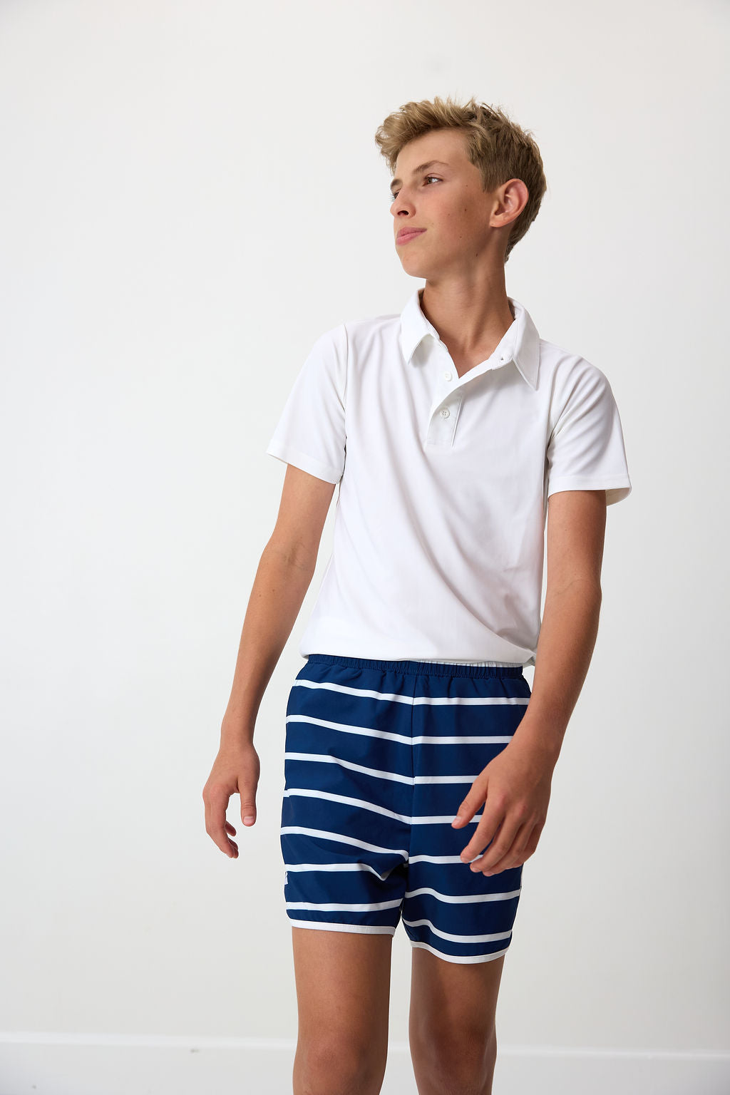 Retro Super Shorts in Navy & White