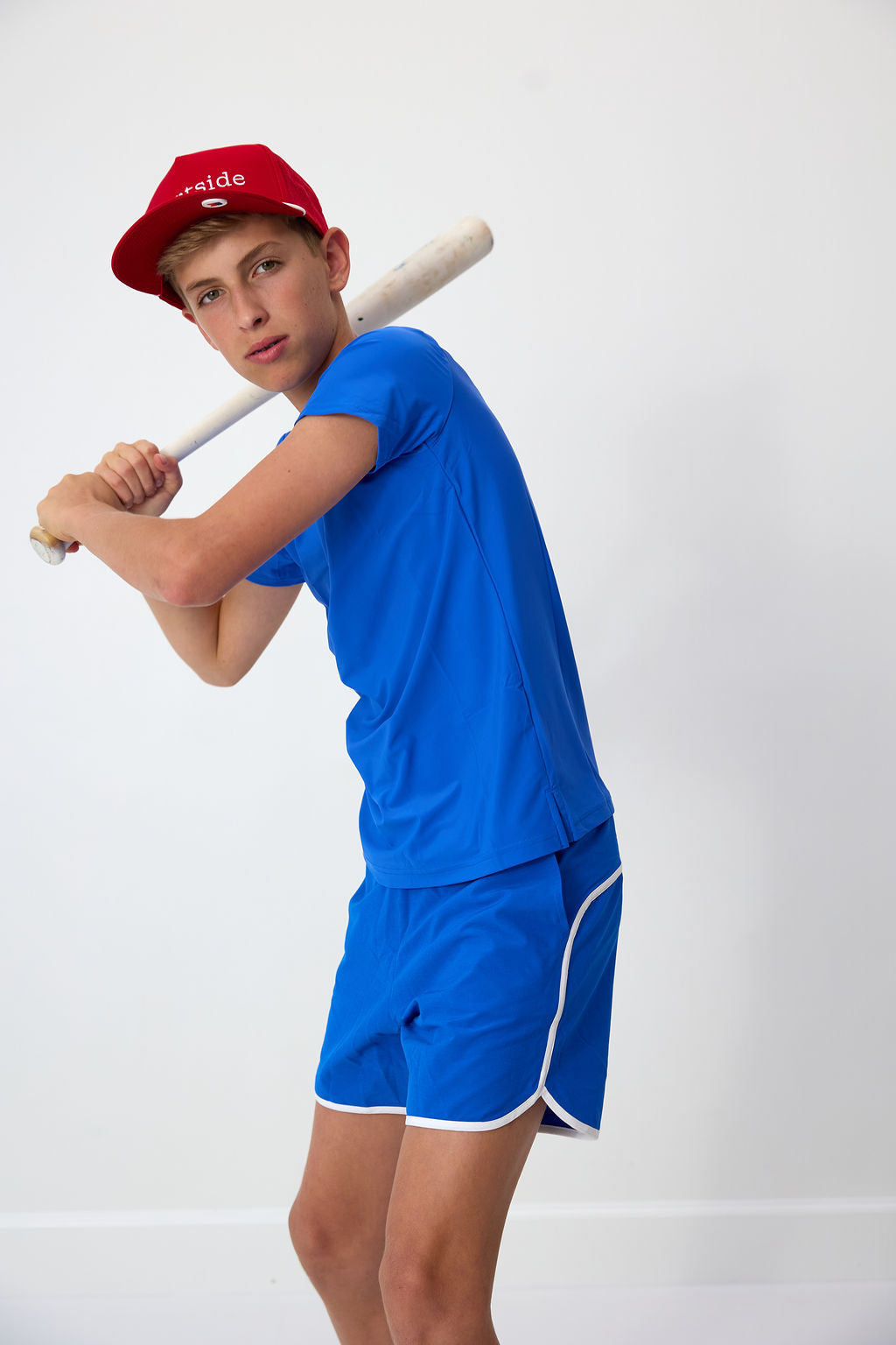 Retro Super Short in Royal Blue with White Piping