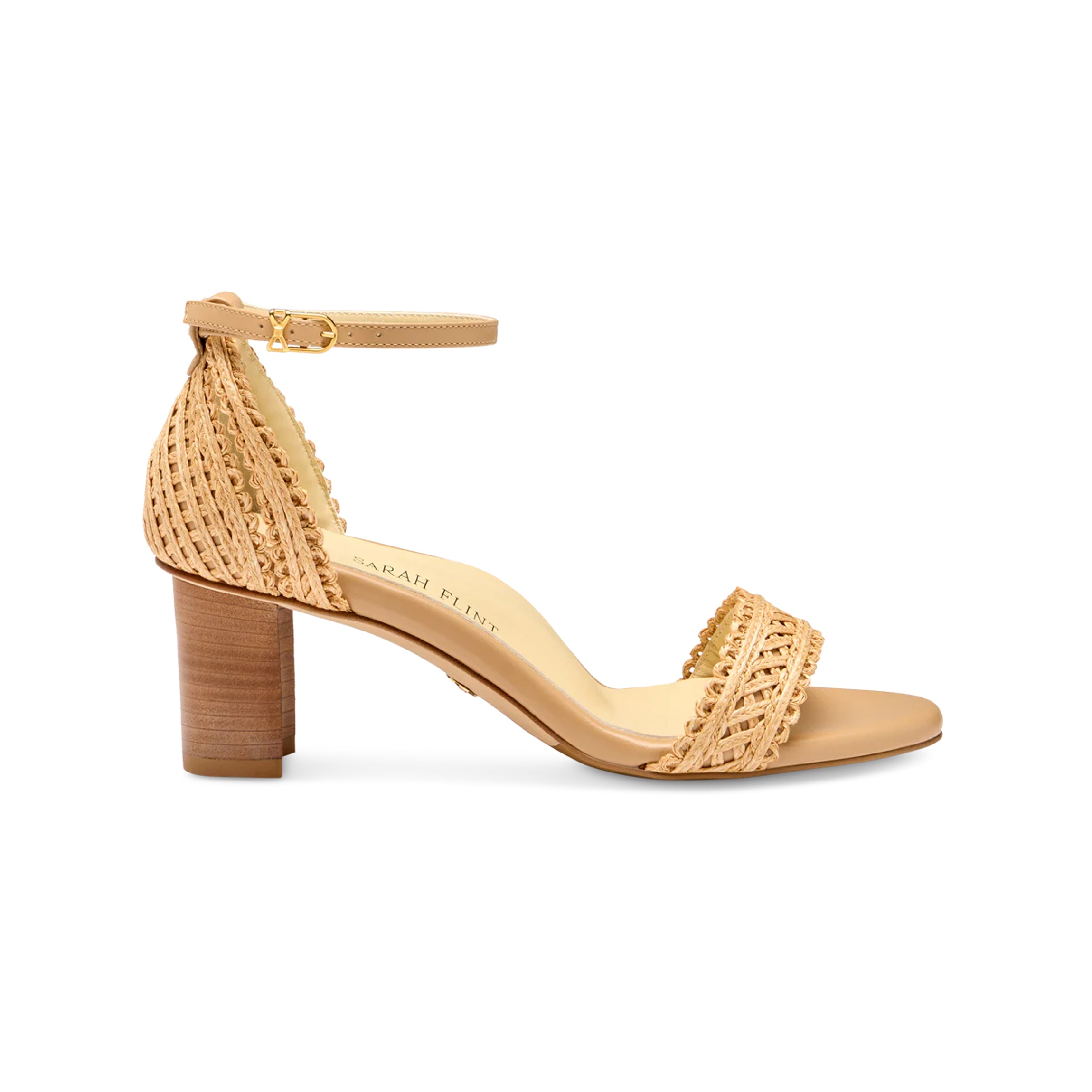 Perfect Block Sandal 60 in Almond Raffia