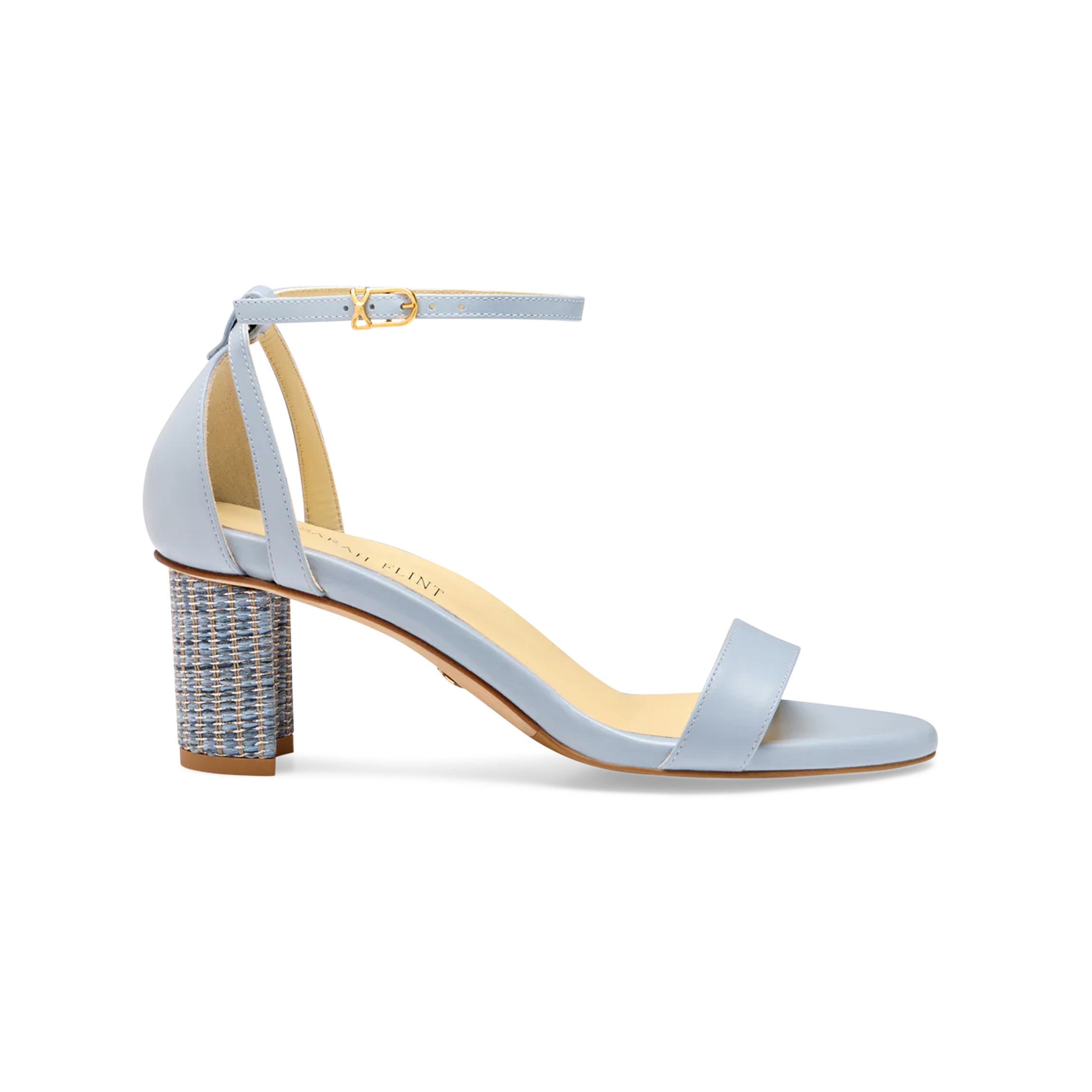 Perfect Block Sandal 60 in Dusty Blue Calf