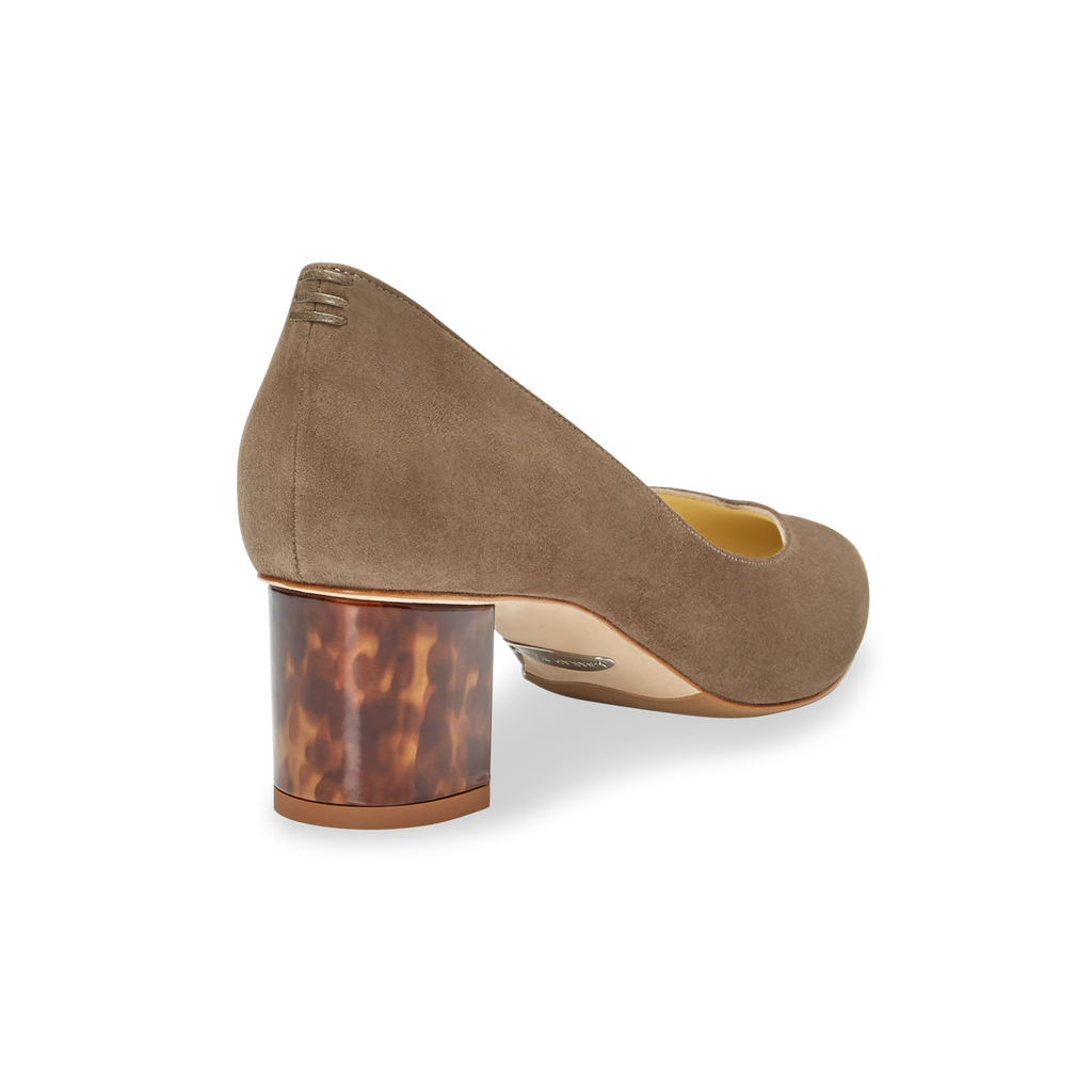 50mm Italian Made Pointed Toe Perfect Emma Pump in Taupe Suede