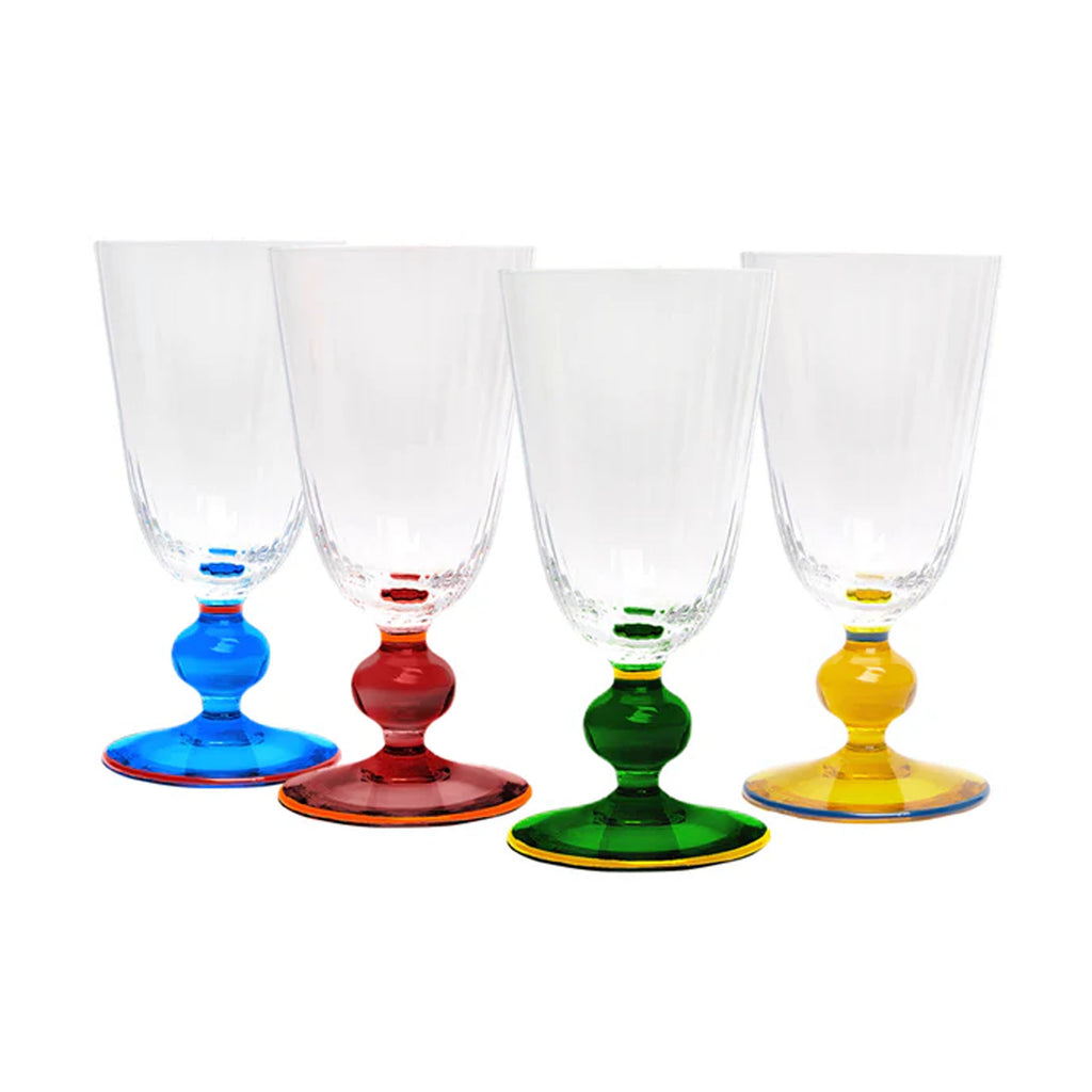 Perfetto Wine Glasses in Mix Multicolor, Set of 4