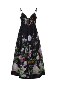 Pero Midi Dress in Bloomsfield Black