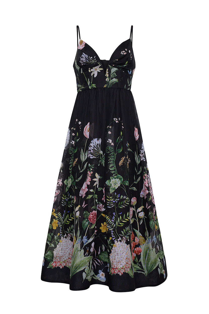 Pero Midi Dress in Bloomsfield Black