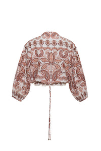 Perrin Top in Palm Paisley Ivory