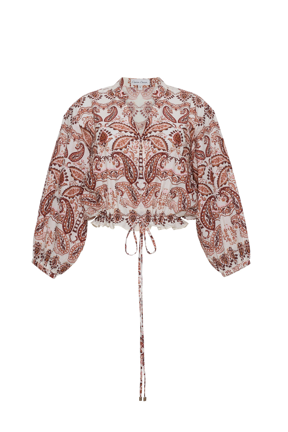 Perrin Top in Palm Paisley Ivory