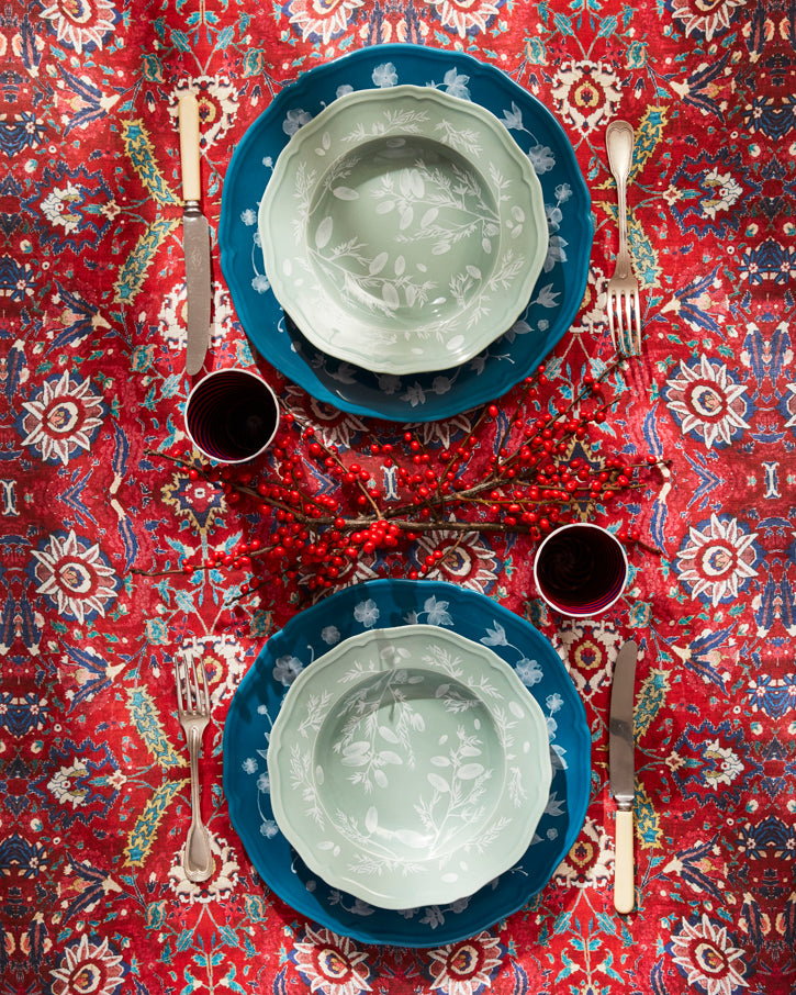 Floral Soup Plate Sage by Ginori 1735