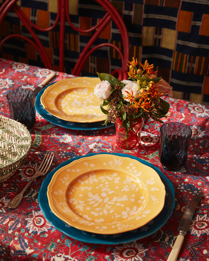 Floral Dinner Plate Yellow by Ginori 1735