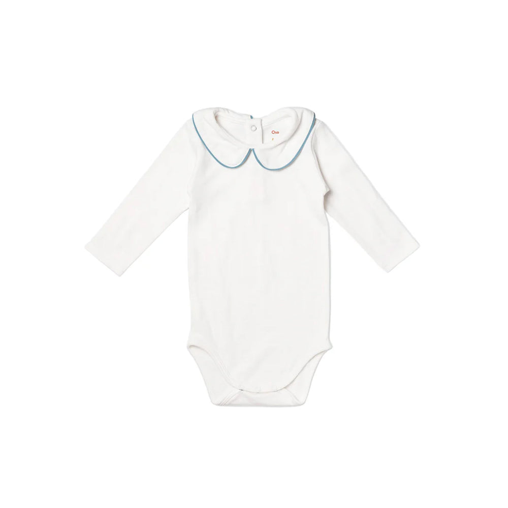 Peter Pan One-Piece in Blue Piping