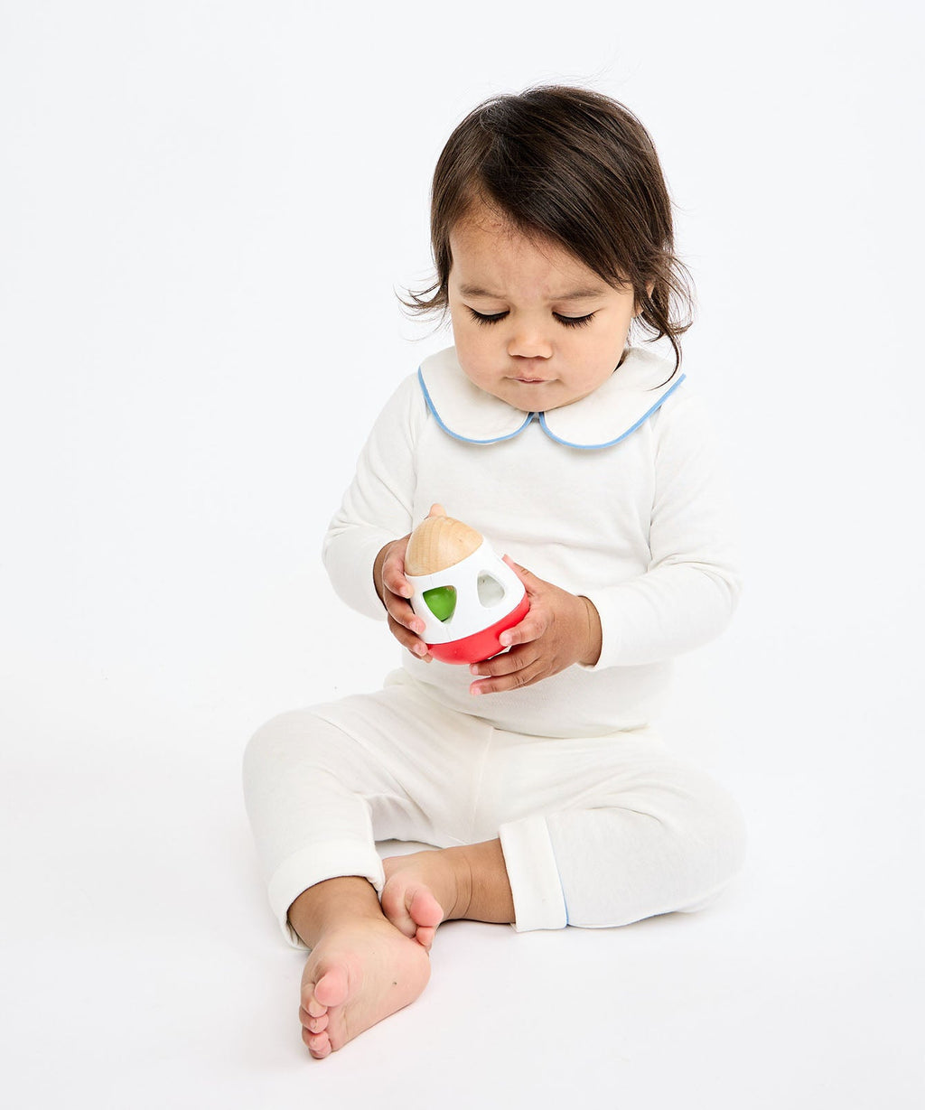 Peter Pan One-Piece in Blue Piping