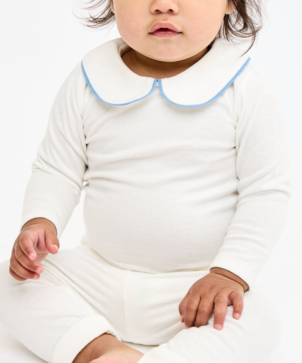 Peter Pan One-Piece in Blue Piping