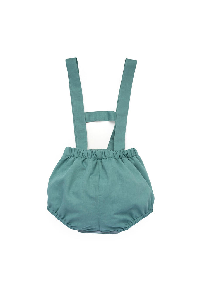 Leonardo Linen Romper in Mint Green