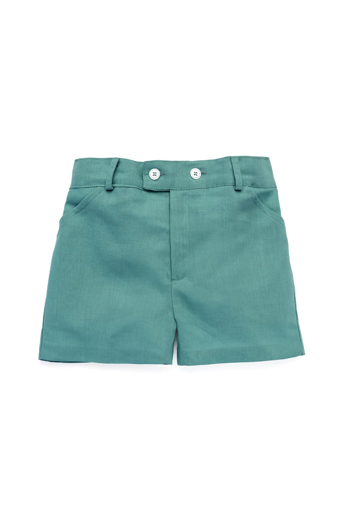 Sebastian Linen Shorts in Mint Green