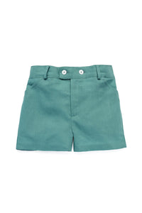 Sebastian Linen Shorts in Mint Green