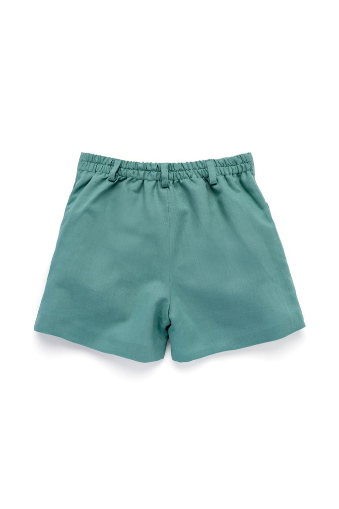 Sebastian Linen Shorts in Mint Green