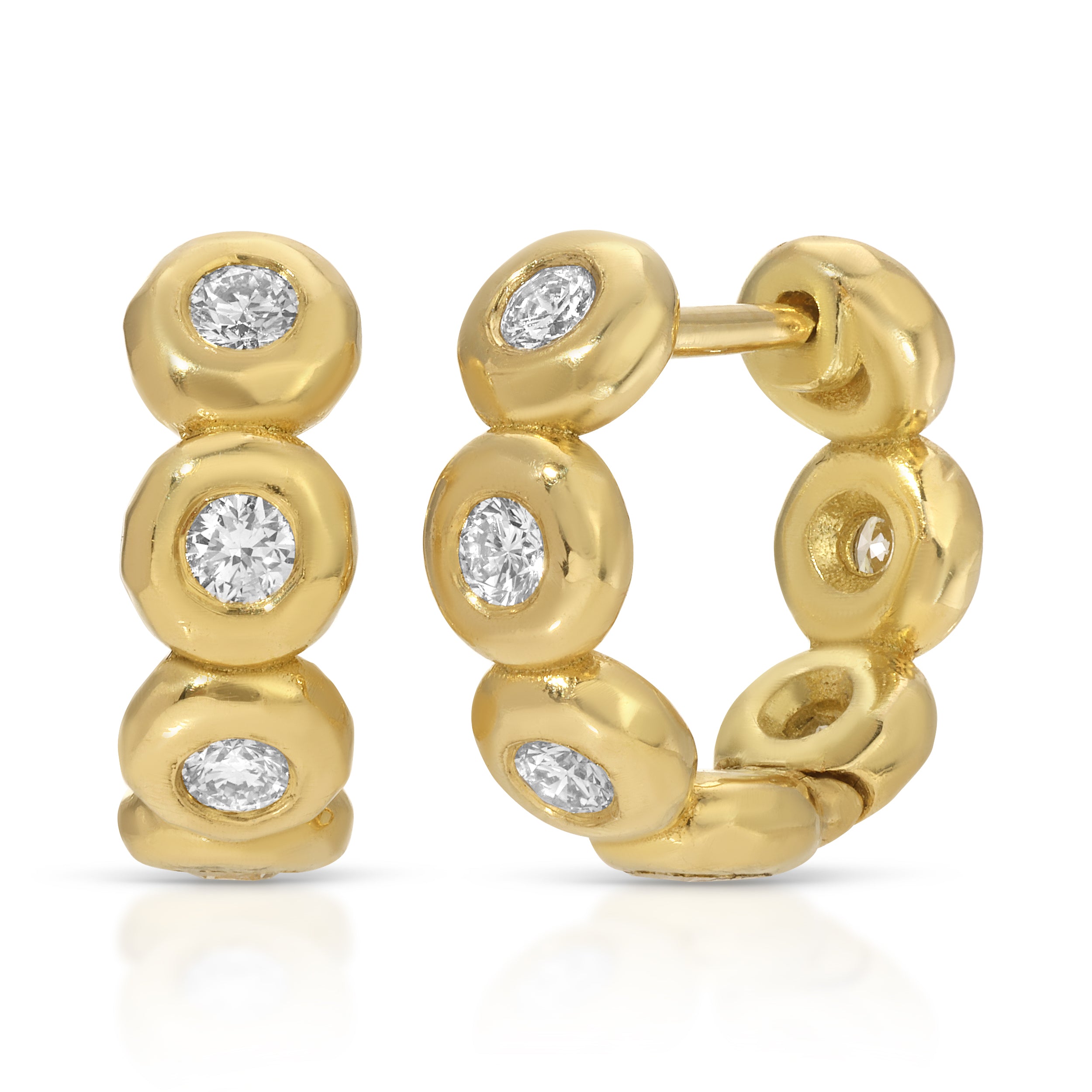 Petite Edith Hoops in Diamond