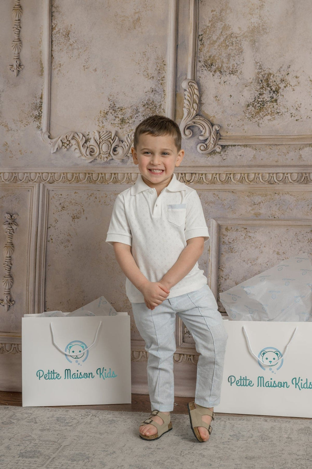 Charlotte Baby Blue Boys' Pants - Petite Maison Kids