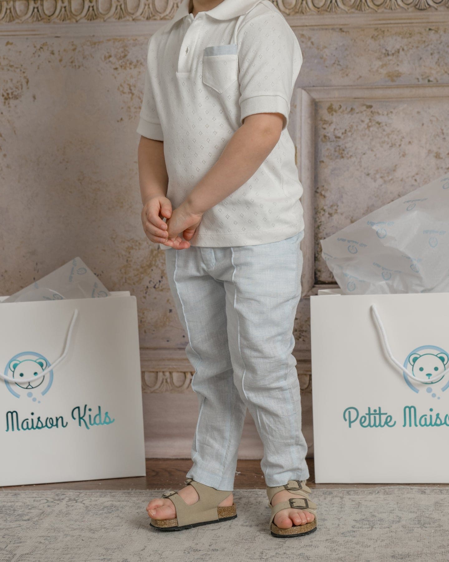 Charlotte Baby Blue Boys' Pants - Petite Maison Kids