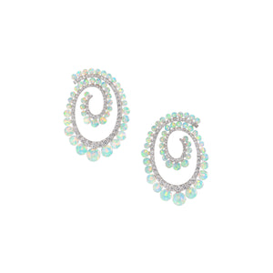 Petite Sky Opal Vortex Hoop Earrings