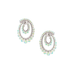 Petite Sky Opal Vortex Hoop Earrings