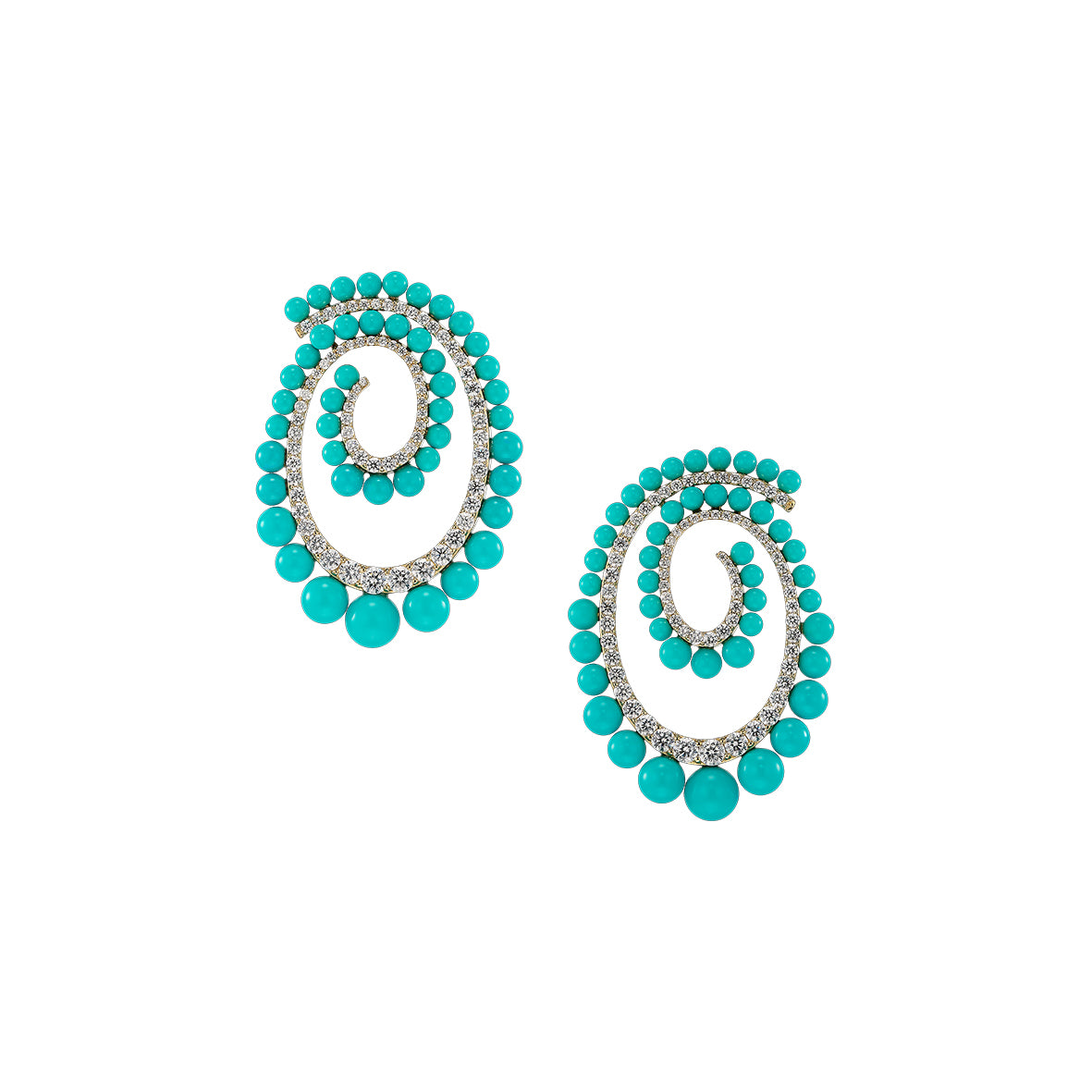 Petite Turquoise Vortex Hoop Earrings