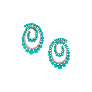 Petite Turquoise Vortex Hoop Earrings