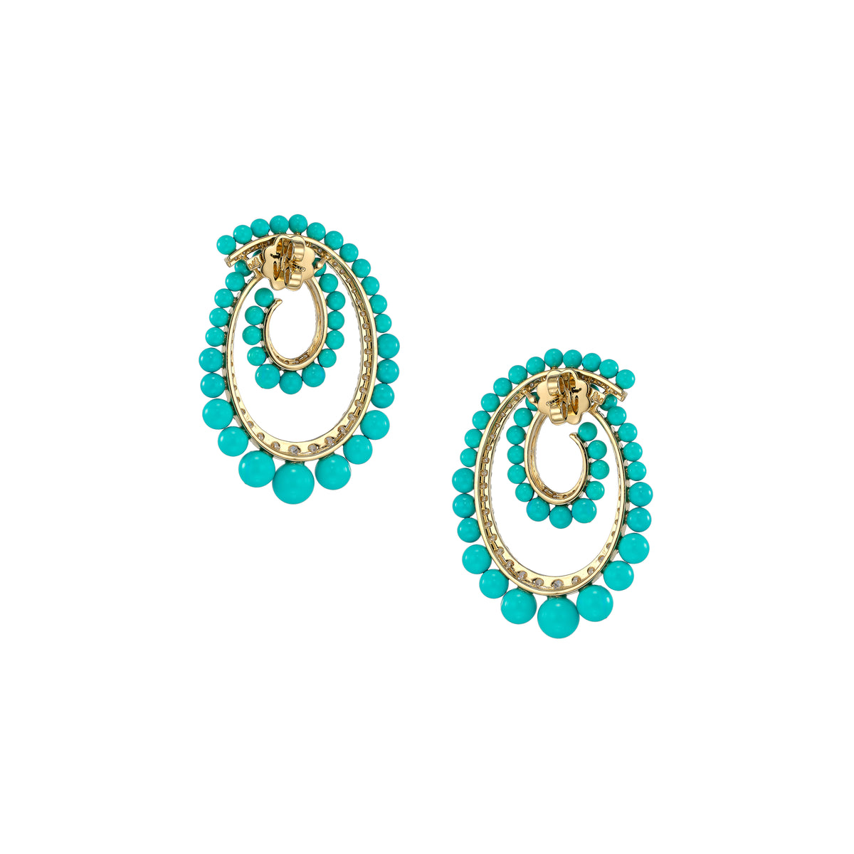 Petite Turquoise Vortex Hoop Earrings