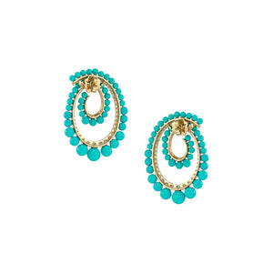 Petite Turquoise Vortex Hoop Earrings