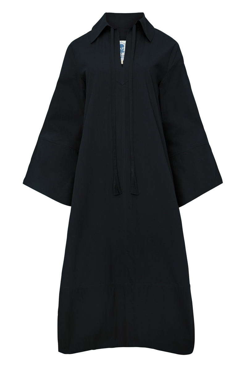 Petra Maxi Black Poplin