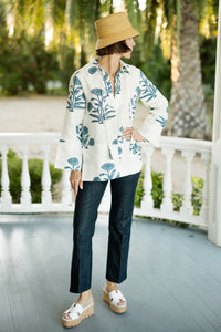 Petra Tunic Indigo Flower