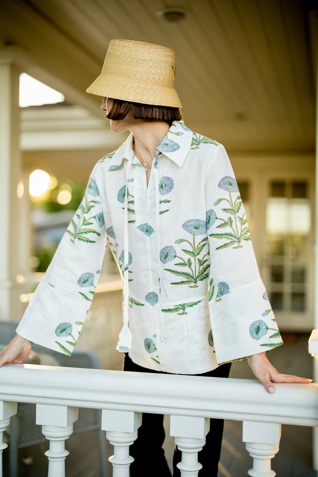 Petra Tunic Blue/Green Flower