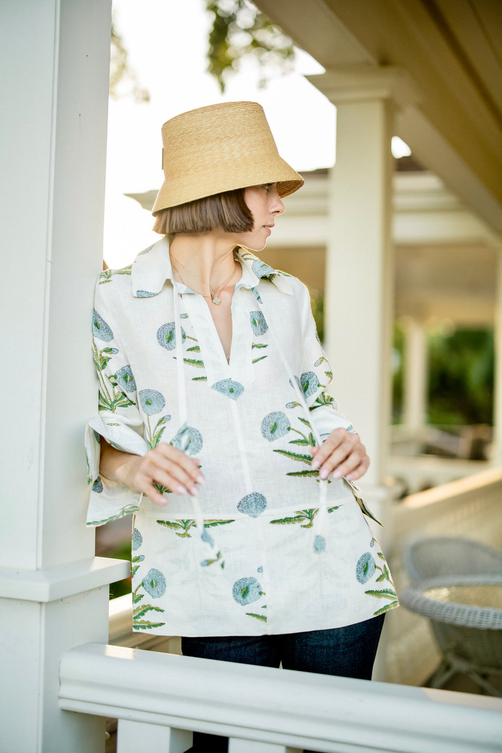 Petra Tunic Blue/Green Flower