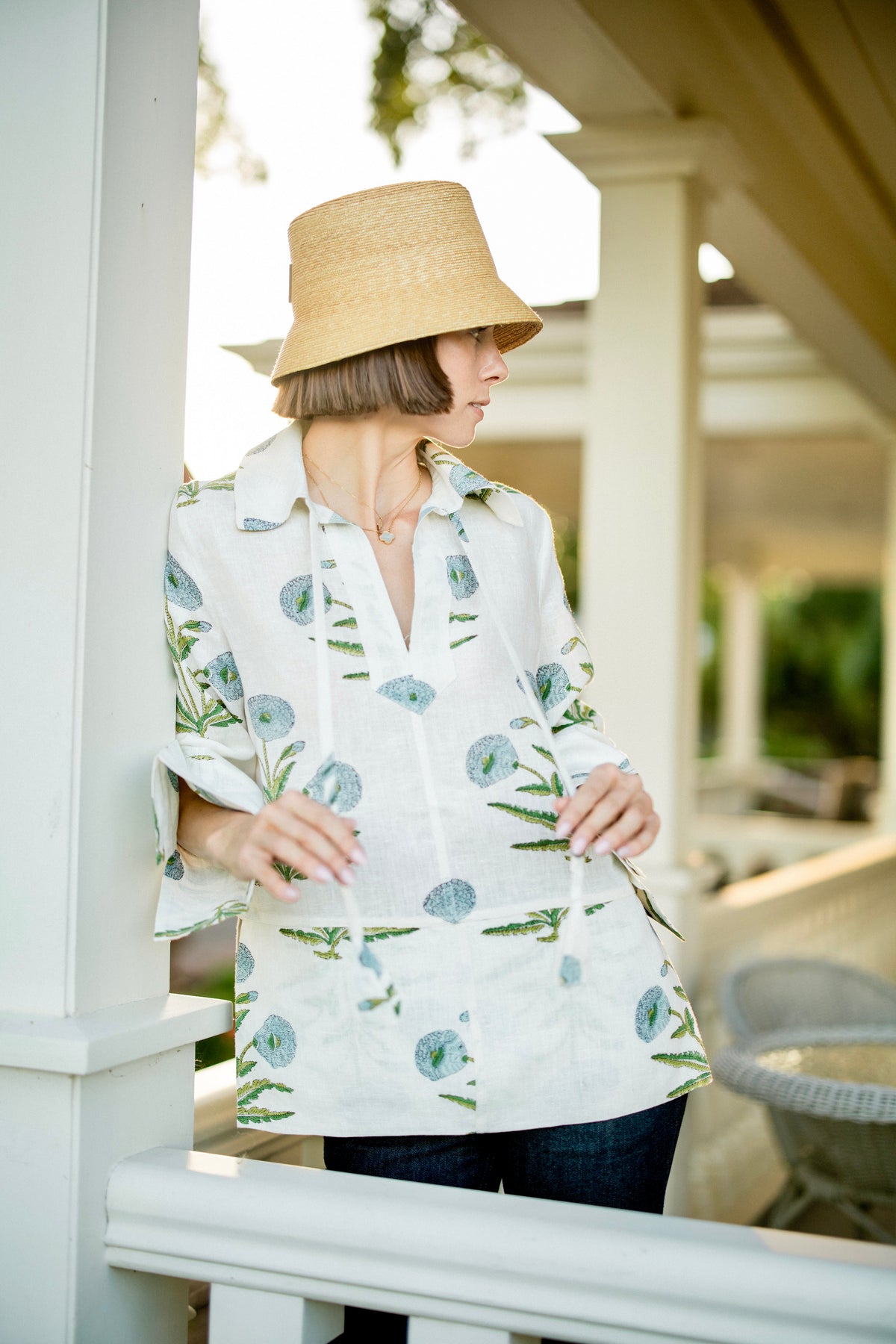Petra Tunic Blue/Green Flower