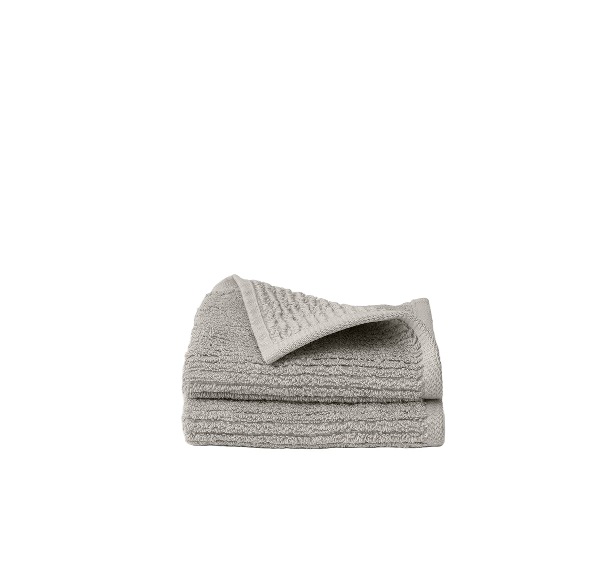 Turkish Ribbed Washcloth in Pewter, Set of 2