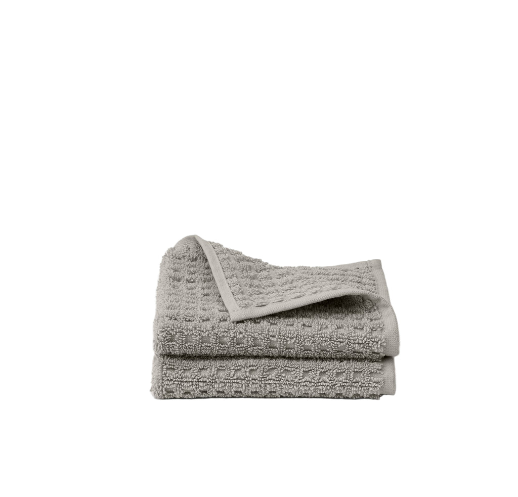 Turkish Waffle Washcloth in Pewter, Set of 2
