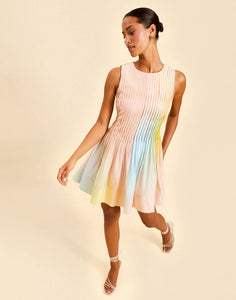 Philippa Pintuck Mini Dress in Sorbet Haze