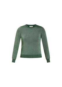 Phoebe Sparkle Knit Sweater in Emerald Green