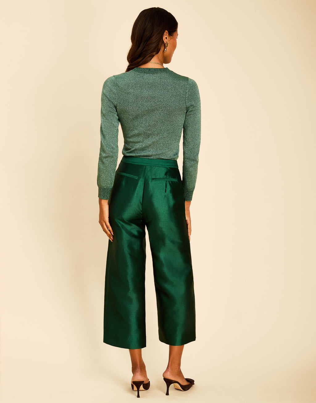 Phoebe Sparkle Knit Sweater in Emerald Green