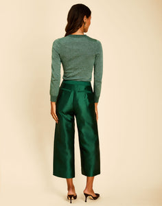 Phoebe Sparkle Knit Sweater in Emerald Green