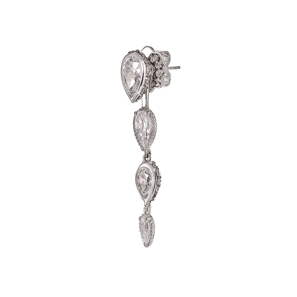 Mini Dew Drop Earrings: White Gold
