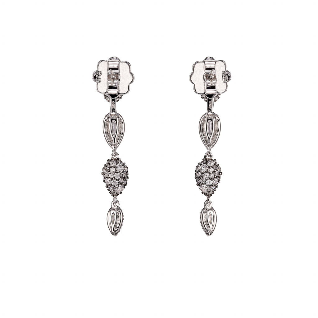 Mini Dew Drop Earrings: White Gold