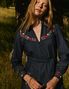 Folk Denim Western Dress