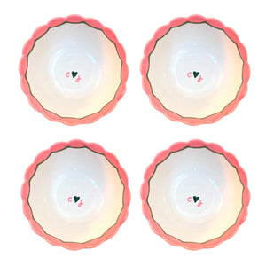 Hand-painted Custom Initial Bowls, Set of 4