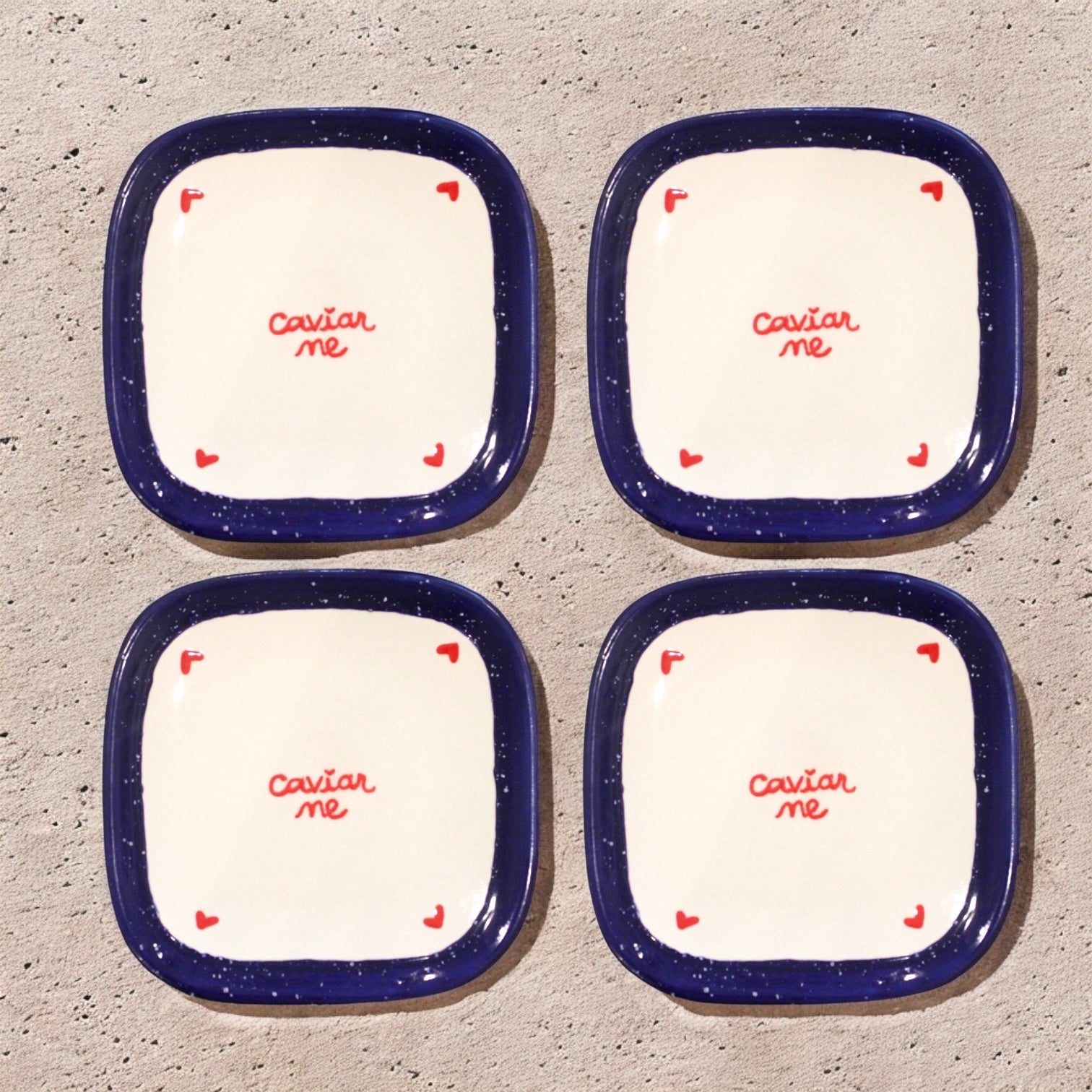 Tiny “Caviar Me” Plates, Set of 4