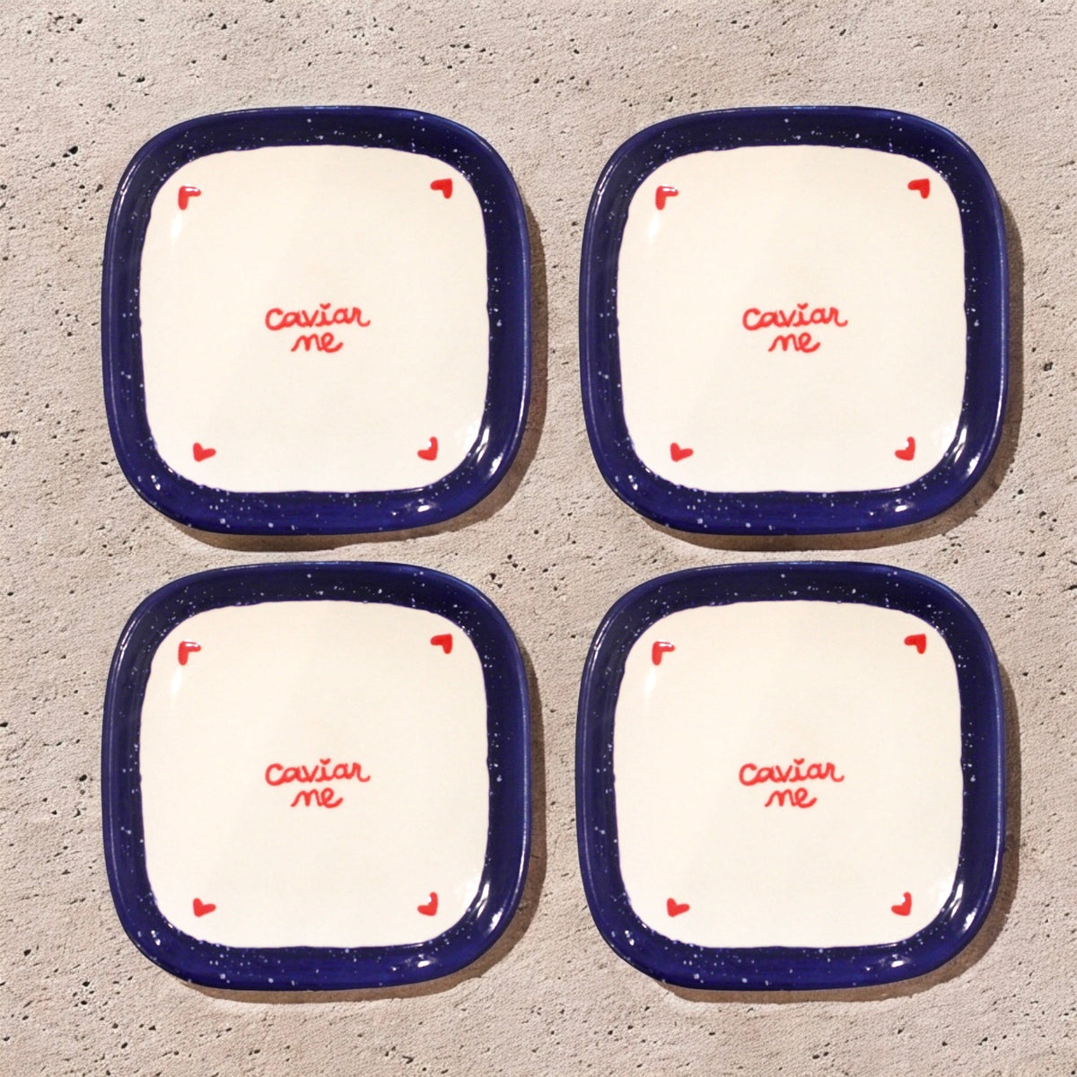 Tiny “Caviar Me” Plates, Set of 4