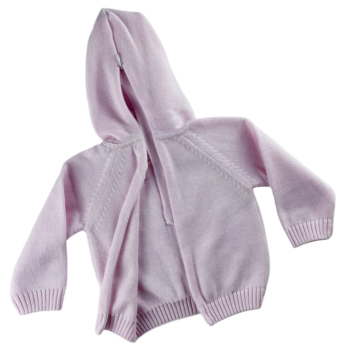 Zip Back Hoodie with Raglan Sleeve in Pink