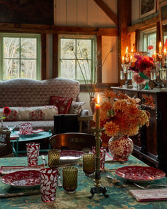 Floral Dinner Plate Magenta by Ginori 1735