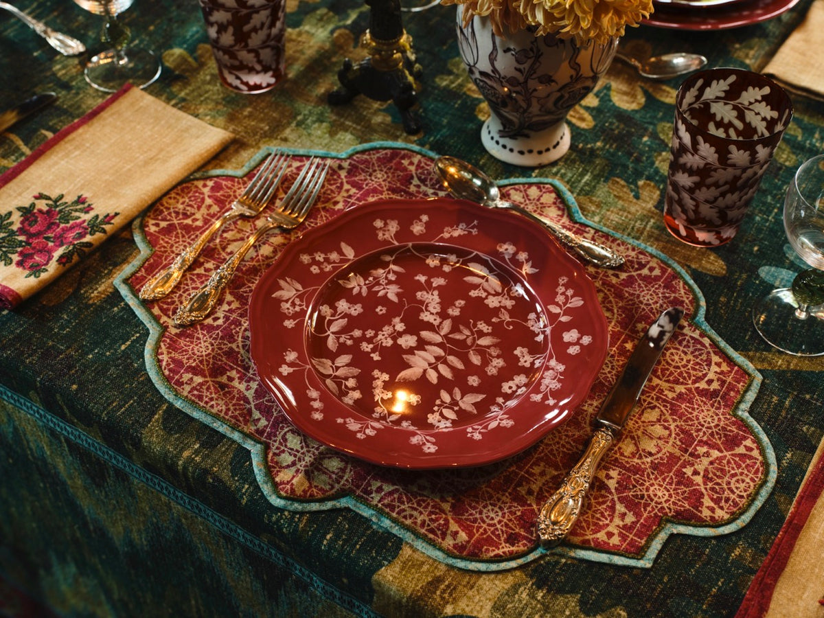 Floral Dinner Plate Magenta by Ginori 1735