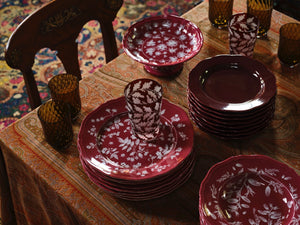 Floral Fruit Stand in Magenta by Ginori 1735