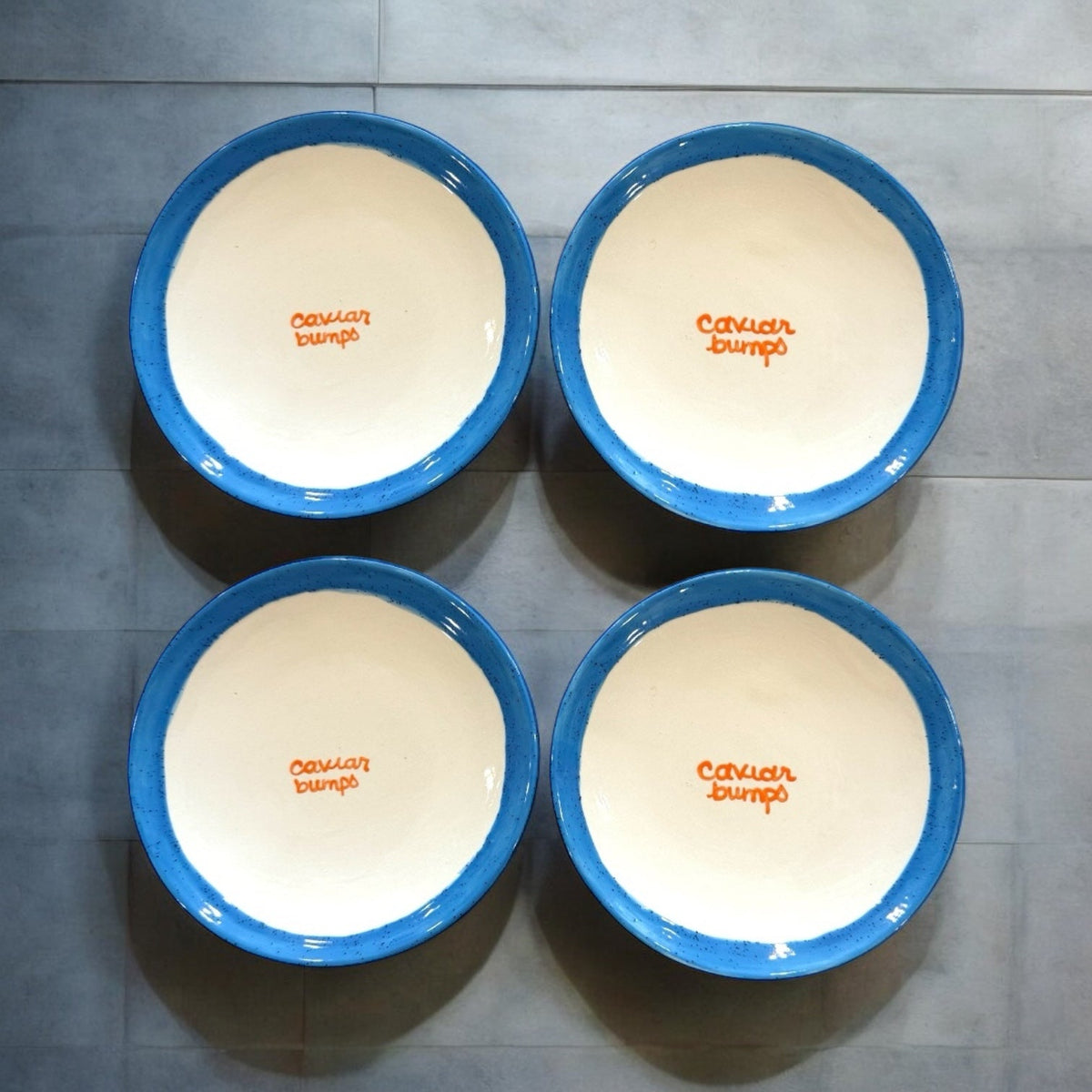 Tiny “Caviar Bumps” Plates, Set of 4